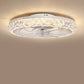 YANSUN 19 in. 15W 7-Blade White Crystal Ceiling Fan with Stepless Dimming and Night Light, Brightness Adjustment 3000 to 6500K