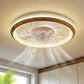 YANSUN 19 in. 15-Watt 7-Blade Wood Grain Standard  Flush Mount Ceiling Fan with Stepless Dimming and Night Light, White Finish