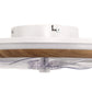 YANSUN 19 in. 15-Watt 7-Blade Wood Grain Standard  Flush Mount Ceiling Fan with Stepless Dimming and Night Light, White Finish