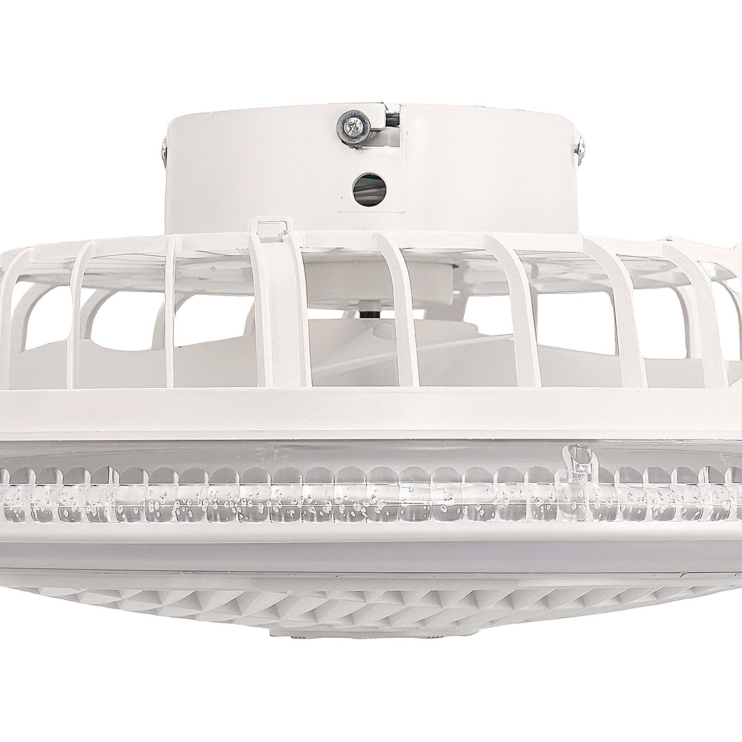 YANSUN 19in LED Ceiling Fan with Light, 5 Blades, Remote Control, Stepless Dimming, 3000K-6500K, Gray & White