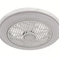 YANSUN 19in LED Ceiling Fan with Light, 5 Blades, Remote Control, Stepless Dimming, 3000K-6500K, Gray & White