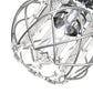YANSUN 7.1 in. 1-Light Semi Flush Mount Ceiling Light, Triangular Crystal, Matte Black Cross Metal Shade, Chrome Finish, E26
