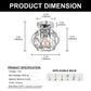 YANSUN 7.1 in. 1-Light Semi Flush Mount Ceiling Light, Triangular Crystal, Matte Black Cross Metal Shade, Chrome Finish, E26