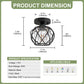 YANSUN 7.1 in. 1-Light Matte Black Motion Sensor Semi Flush Mount Ceiling Light with Crystal Shade Modern Ceiling Light Fixtur