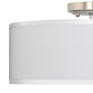 YANSUN 16 in. 2-Light Drum White Semi Flush Mount Ceiling Light with Fabric and Acrylic Shade for Living Room, Hallway, Bedroom