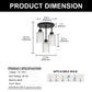 YANSUN 15 in. 3-Light Black Industrial Semi Flush Mount, Cluster Ceiling with White Glass Shades for Kitchen, Dining Room
