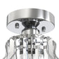 YANSUN 7.1-Inch Semi-Flush Mount Ceiling Light, Triangular Crystal Bars, Chrome Finish, Traditional Design