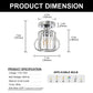 YANSUN 7.1-Inch Semi-Flush Mount Ceiling Light, Triangular Crystal Bars, Chrome Finish, Traditional Design