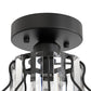 YANSUN 7.1-Inch Semi-Flush Mount Ceiling Light, Triangular Crystal Bars, Matte Black Finish, Modern Design