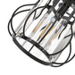 YANSUN 7.1-Inch Semi-Flush Mount Ceiling Light, Triangular Crystal Bars, Matte Black Finish, Modern Design