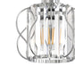 YANSUN 7.1in Chrome Crystal Semi Flush Mount Ceiling Light E26 Modern Hallway Ceiling Fixture with Triangle Crystal Accents