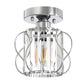 YANSUN 7.1in Chrome Crystal Semi Flush Mount Ceiling Light E26 Modern Hallway Ceiling Fixture with Triangle Crystal Accents