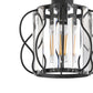 YANSUN 7.1-Inch Semi-Flush Mount Ceiling Light, Triangular Crystal Bars, Interwoven Metal Design, Matte Black Finish