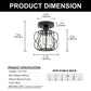 YANSUN 7.1-Inch Semi-Flush Mount Ceiling Light, Triangular Crystal Bars, Interwoven Metal Design, Matte Black Finish