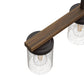YANSUN 4-Light Island Pendant with Wood Accents, Oil-Rubbed Bronze Finish, Clear Glass Shades, Farmhouse Style