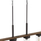 YANSUN 4-Light Island Pendant with Wood Accents, Oil-Rubbed Bronze Finish, Clear Glass Shades, Farmhouse Style