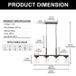 YANSUN 4-Light Island Pendant with Wood Accents, Oil-Rubbed Bronze Finish, Clear Glass Shades, Farmhouse Style