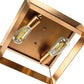 YANSUN 2-Light Square Flush Mount Ceiling Light, Brushed Copper Finish, Minimalist Frame Design, Modern Aesthetic