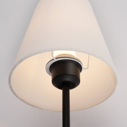 8 in. 1-Light Black Wall Sconce, Rechargeable Wall Sconce with Detachable Bulbs and Fabric Shade for Living Room(2-Pack??¡ìo?
