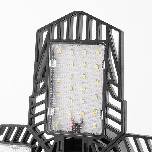 Ultra Bright Garage LED Light ??¡§?C 60W, Adjustable 4-Leaf Panels, 6500K Daylight, Tool-Free Install