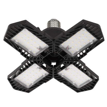 Ultra Bright Garage LED Light ??¡§?C 60W, Adjustable 4-Leaf Panels, 6500K Daylight, Tool-Free Install