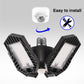 YANSUN 11 in. Black Motion-Activated Integrated LED 6500K Flush Mount Modern E26 Garage Lightfor Garage or Basement