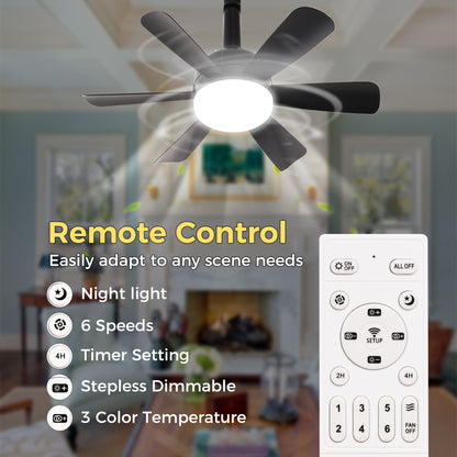 18 in. Indoor Black Standard Ceiling Fan with Adjustable White Integrated LED Flush Mount Light