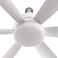 YANSUN 6-Leaf Garage Light with White Finish, Adjustable 3-Color Lighting and 6-Speed Fan Control
