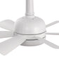 YANSUN 6-Leaf Garage Light with White Finish, Adjustable 3-Color Lighting and 6-Speed Fan Control