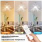YANSUN 6-Leaf Garage Light with White Finish, Adjustable 3-Color Lighting and 6-Speed Fan Control