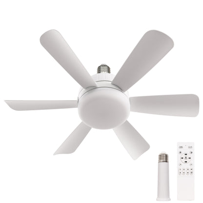 18 in. Indoor White Standard Ceiling Fan with Adjustable White Integrated LED Flush Mount Light