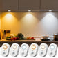 YANSUN 2.6 in. 0.6W 1-Light Cat-Eye Motion Sensor Integrated LED Under Cabinet Light with Remote Control,Wireless 6-Pack