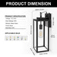YANSUN 16 in. 1-Light Matte Black Light Control Rectangular Outdoor Wall Sconce with Clear Glass Shades E26 Socket 2-Pack
