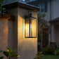 YANSUN 2-Pack Outdoor Wall Sconce, 20 Inch Black Exterior Wall Light with Square Clear Glass and Motion Sensor, E26 Base, IP23