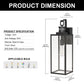 YANSUN 2-Pack Outdoor Wall Sconce, 20 Inch Black Exterior Wall Light with Square Clear Glass and Motion Sensor, E26 Base, IP23