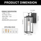 YANSUN Outdoor Wall Light with Clear Rectangular Glass Shade Black E26 Bulb Not Included