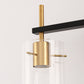 20 in. 3-Light Bathroom Fixture, Black and Gold Metal Vanity Light Frame with Clear Glass Shades
