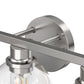 YANSUN 19 in. 3-Light Brushed Nickel Bathroom Vanity Light, Powder Room Lighting with Clear Globe Shades for Bathroom Dressers