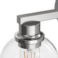 YANSUN 19 in. 3-Light Brushed Nickel Bathroom Vanity Light, Powder Room Lighting with Clear Globe Shades for Bathroom Dressers