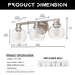 YANSUN 19 in. 3-Light Brushed Nickel Bathroom Vanity Light, Powder Room Lighting with Clear Globe Shades for Bathroom Dressers