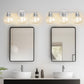 YANSUN 19 in. 3-Light Brushed Nickel Bathroom Vanity Light, Powder Room Lighting with Clear Globe Shades for Bathroom Dressers