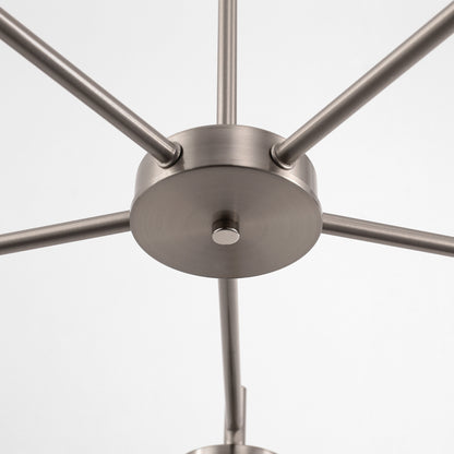 5-Light Nickel Pendant Light with Clear Glass Shades - Adjustable Chandelier for Dining Room, Kitchen, or Foyer