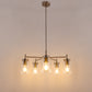 5-Light Nickel Pendant Light with Clear Glass Shades - Adjustable Chandelier for Dining Room, Kitchen, or Foyer