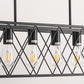 6-Light Modern Rectangle Chandelier for Dining Room - Large Black Farmhouse Kitchen Island Light Fixture