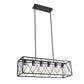6-Light Modern Rectangle Chandelier for Dining Room - Large Black Farmhouse Kitchen Island Light Fixture