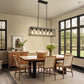 6-Light Modern Rectangle Chandelier for Dining Room - Large Black Farmhouse Kitchen Island Light Fixture