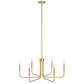 28 in. 6-Light Gold Farmhouse Rustic Candle Ceiling Chandelier Light, Adjustable Height for Dining Room