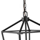 8 in. 4-Light Black Geometric Open Cage Pendant Light, Chandelier for Dining Room, House Foyer