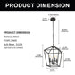 8 in. 4-Light Black Geometric Open Cage Pendant Light, Chandelier for Dining Room, House Foyer