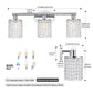 YANSUN 20.87 in. 3-Light Chrome Wall Sconce with Crystal Shade